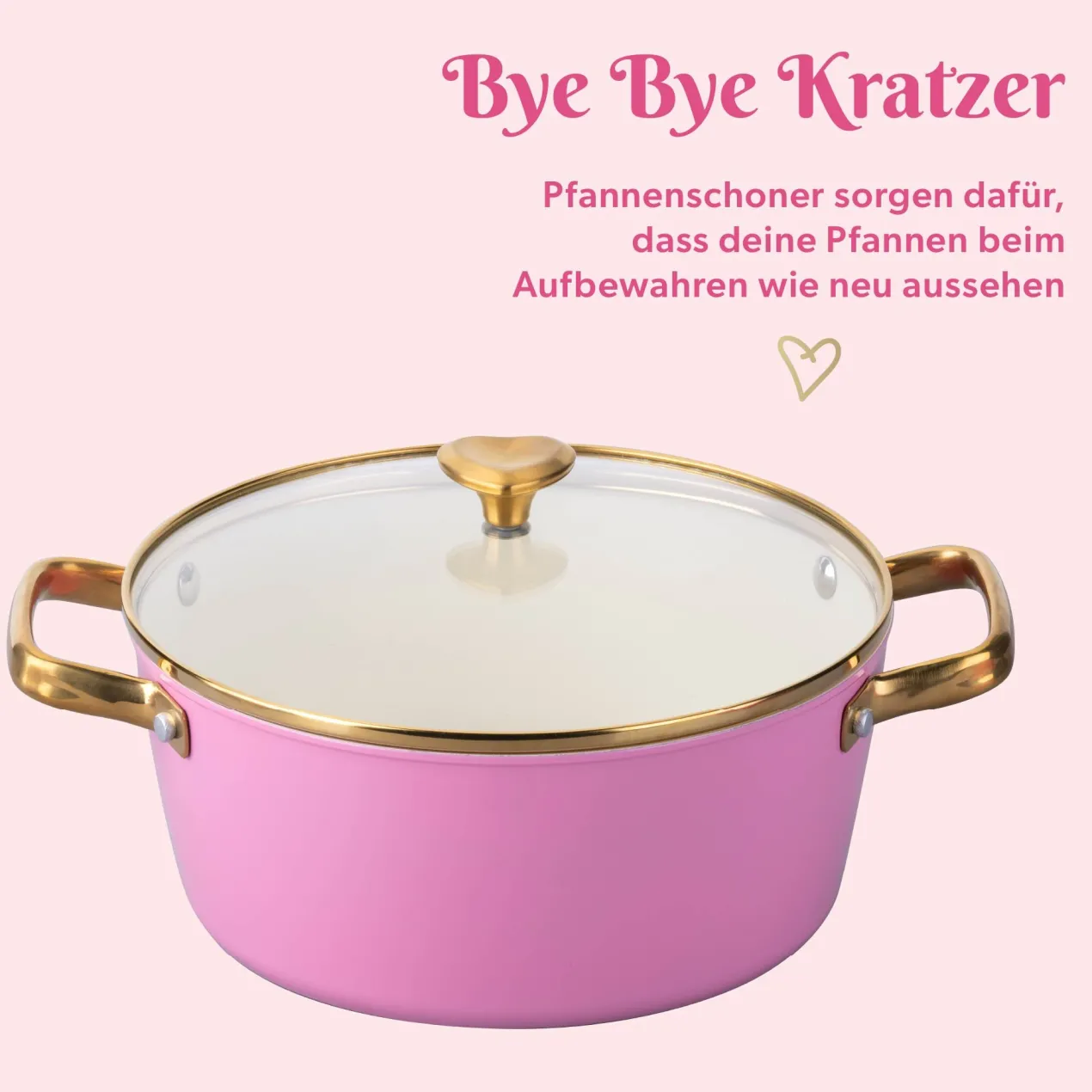 Kochgeschirr-Set, pink, 8-teilig