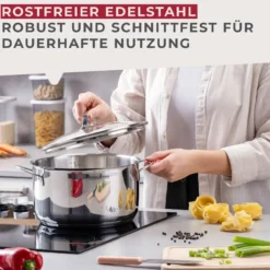 Kochtopf mit Deckel Lara, Ø24cm, Edelstahl