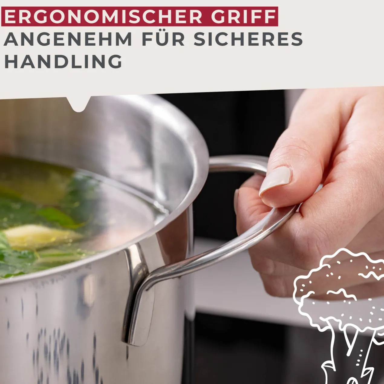 Kochtopf mit Deckel Lara, Ø20cm, 3L, Edelstahl