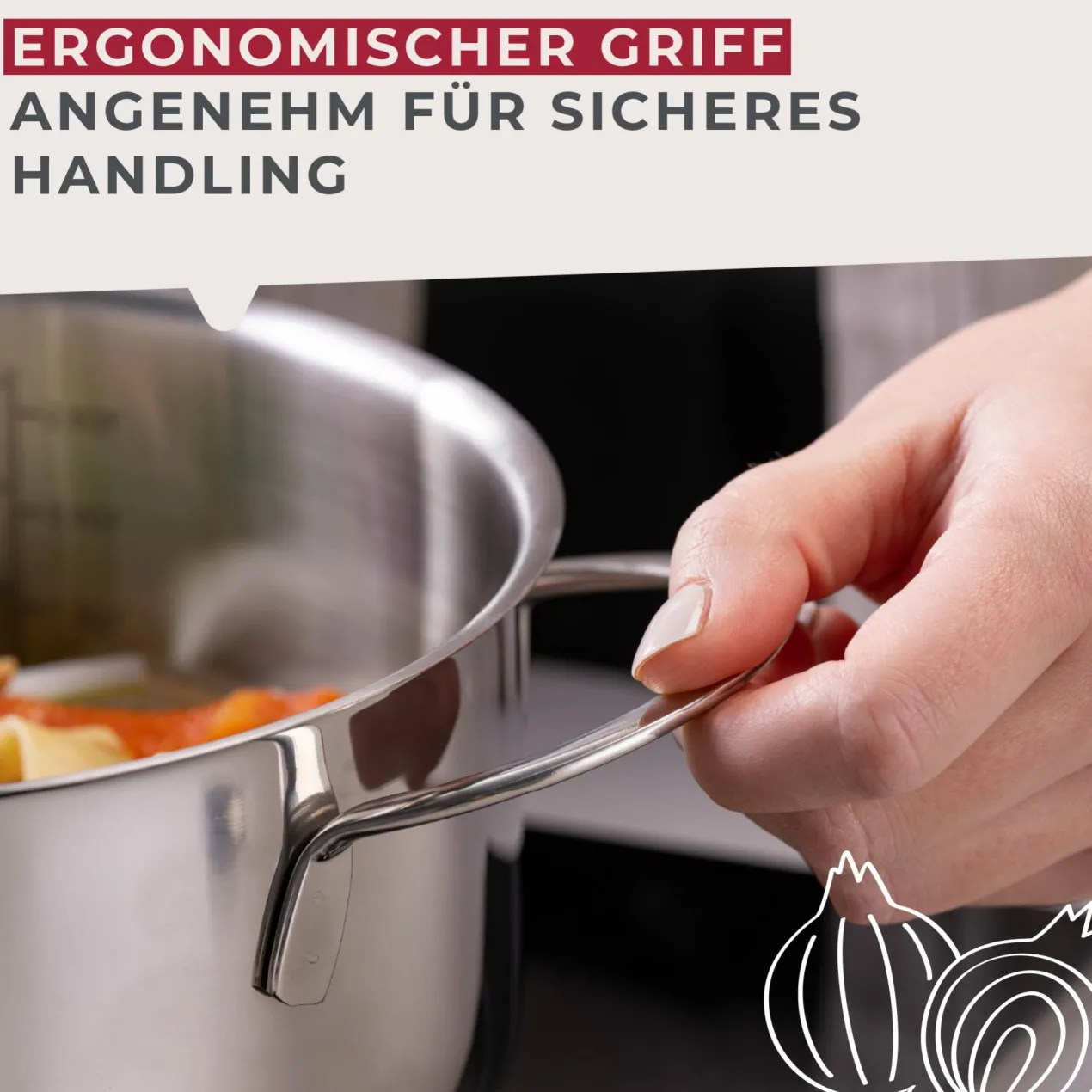 Kochtopf mit Deckel Lara, Ø20cm, 2,5L, Edelstahl