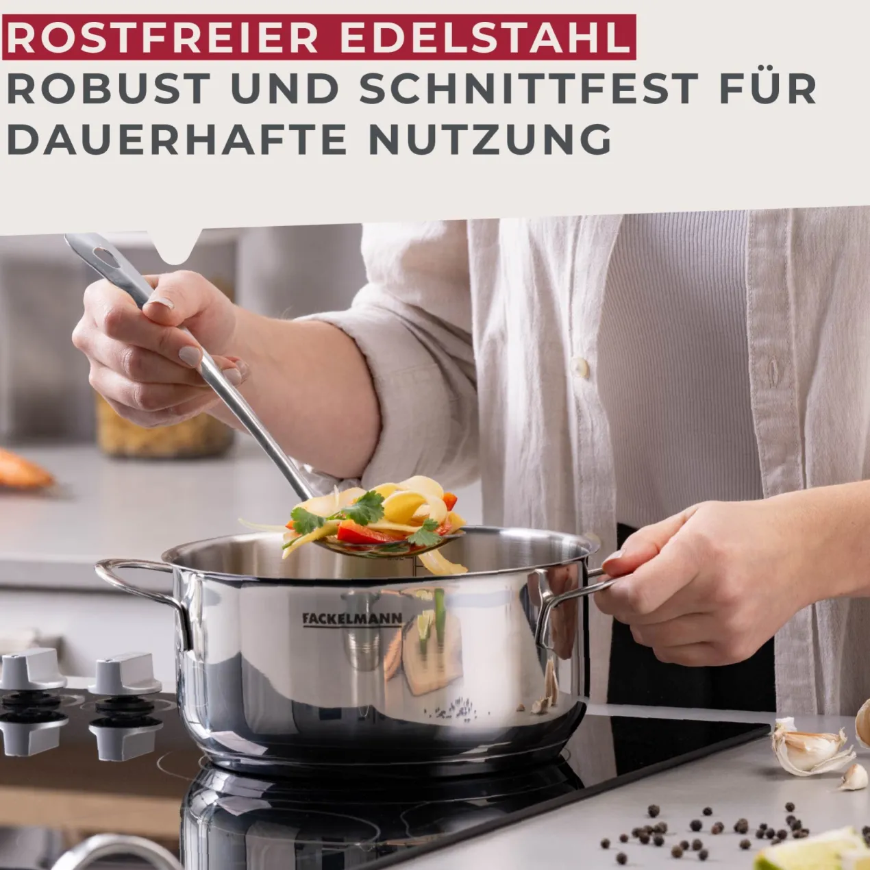 Kochtopf mit Deckel Lara, Ø20cm, 2,5L, Edelstahl
