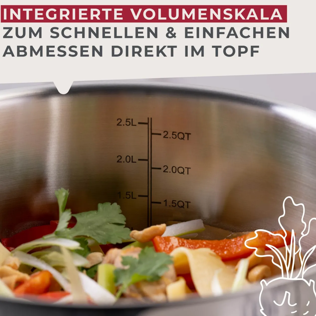 Kochtopf mit Deckel Lara, Ø20cm, 2,5L, Edelstahl