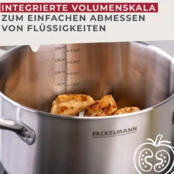 Kochtopf mit Deckel Ovalgriff, Ø20cm, 3L, Edelstahl