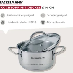 Kochtopf mit Glasdeckel Lara, Ø14cm