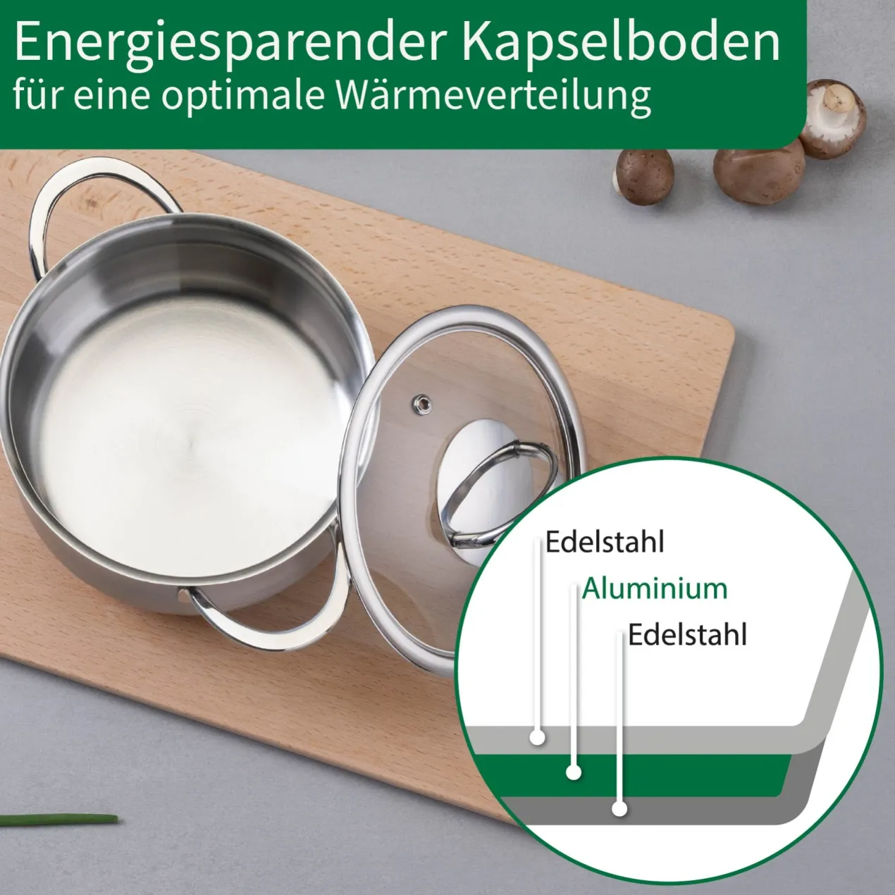 Kochtopf mit Glasdeckel Leipzig, Ø20cm