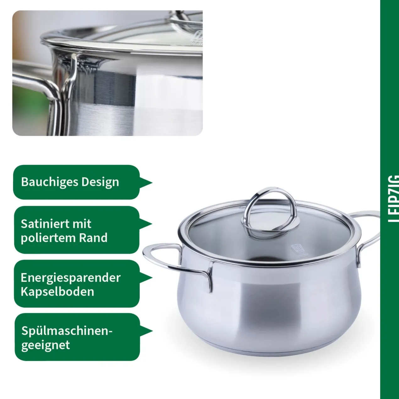 Kochtopf mit Glasdeckel Leipzig, Ø20cm