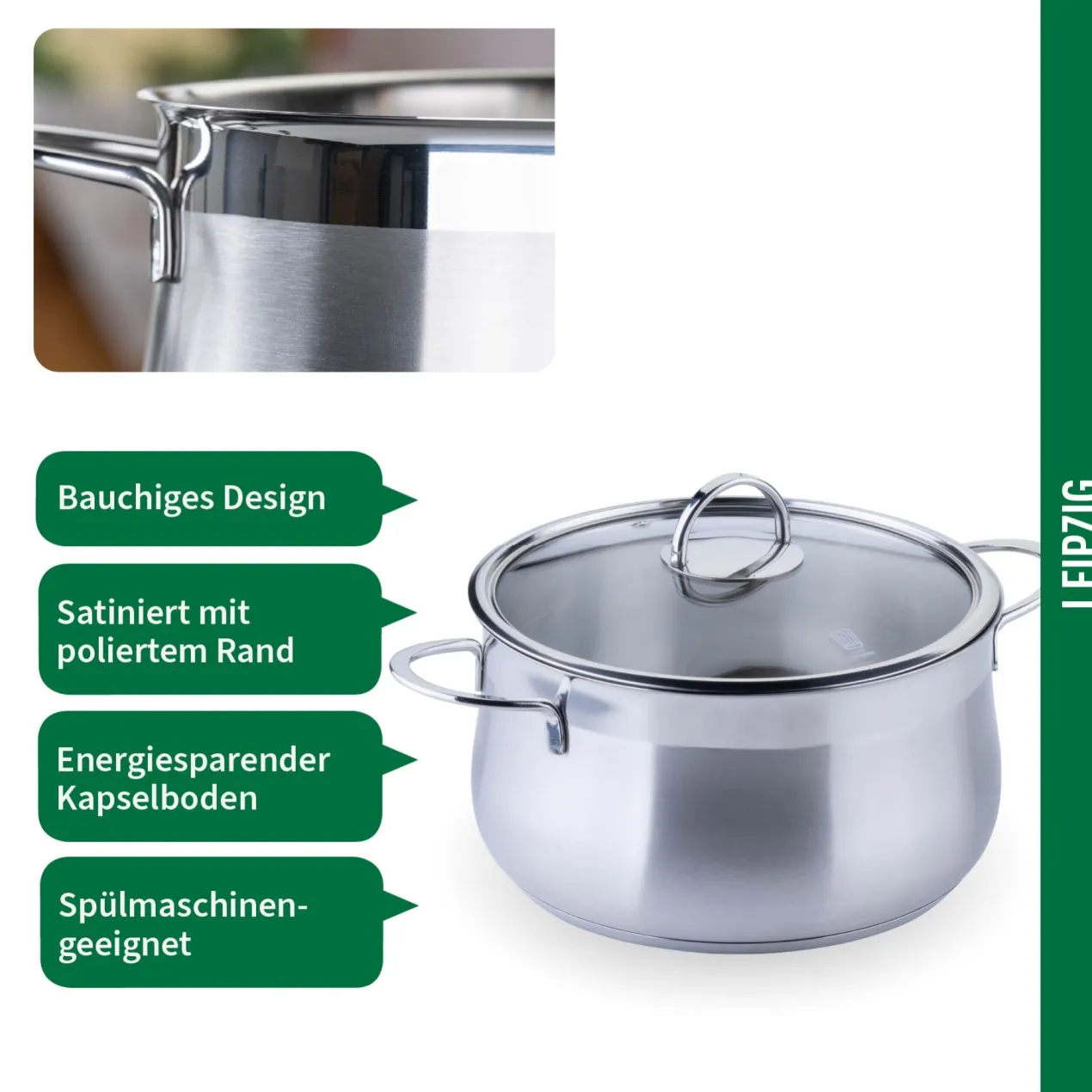 Kochtopf mit Glasdeckel Leipzig, Ø24cm