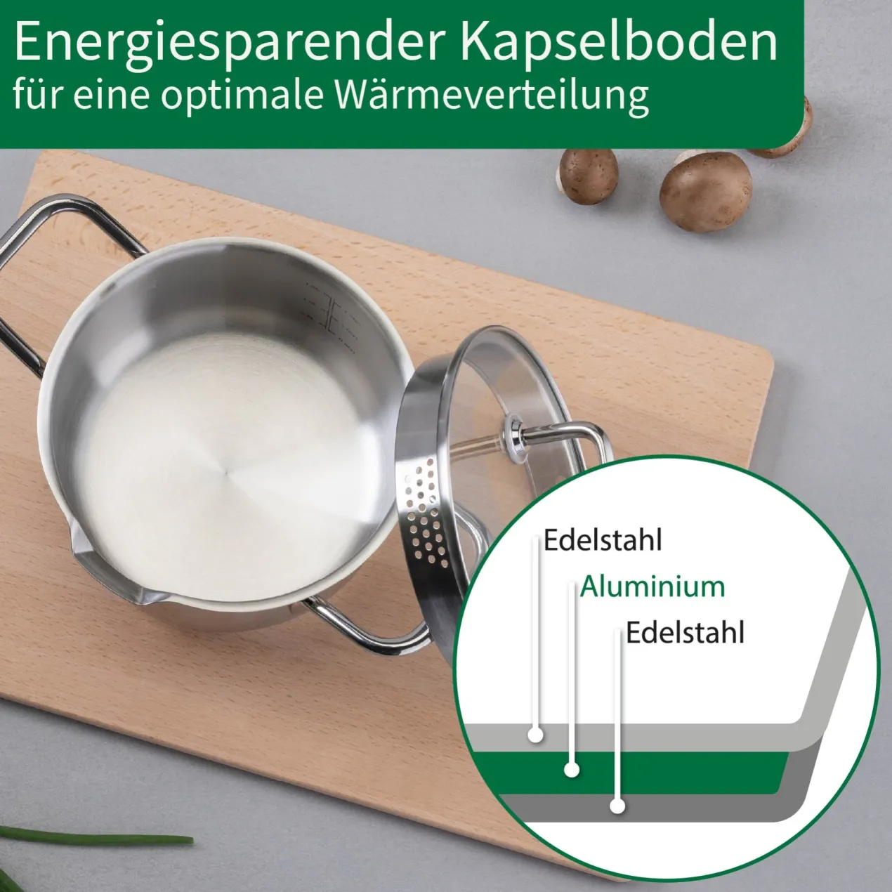 Kochtopf mit Glasdeckel Nürnberg, Ø16cm