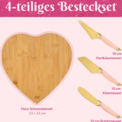 Käsemesser-Set inkl. Schneidebrett, 4-teilig