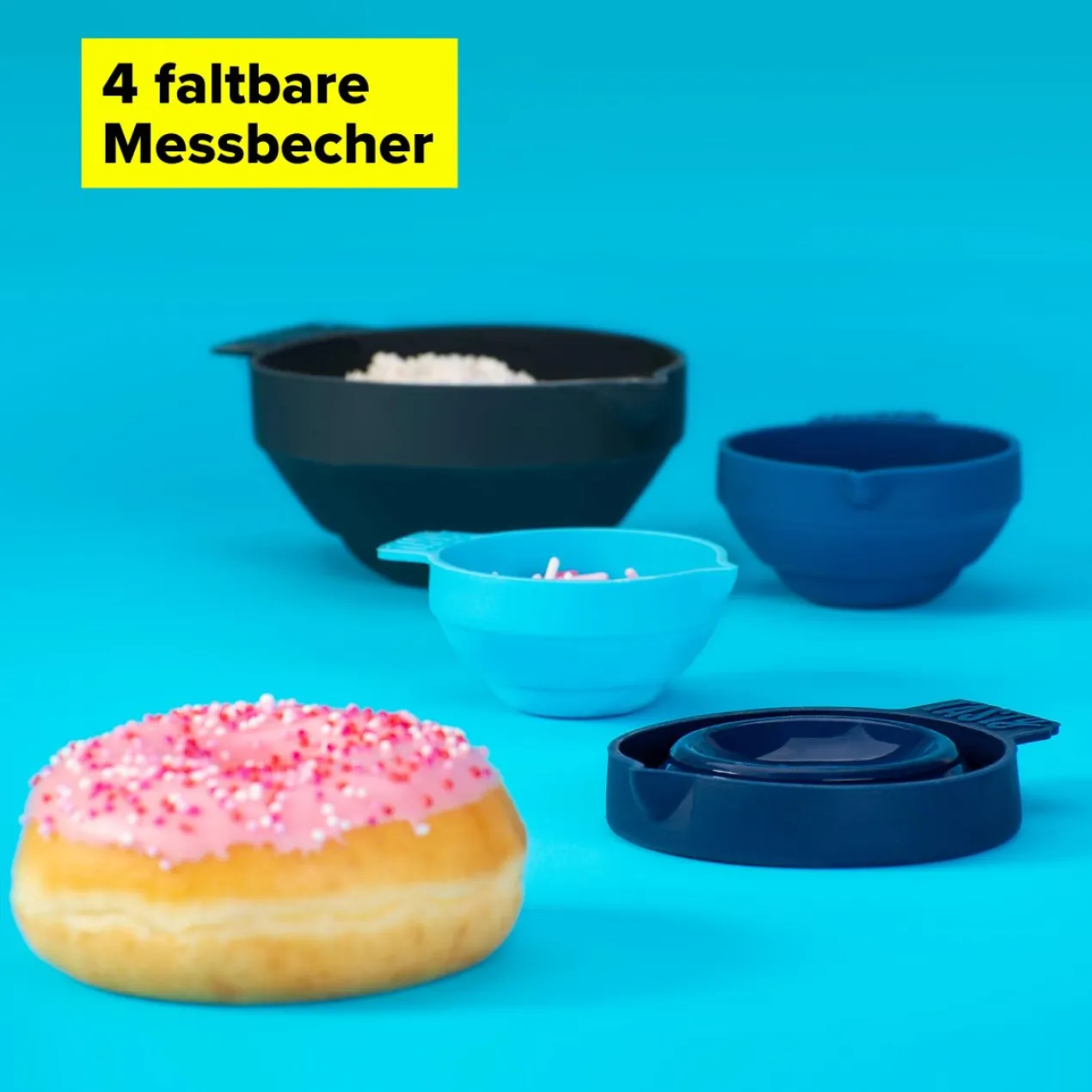 Messbecher faltbar, 4-teilig, Silikon