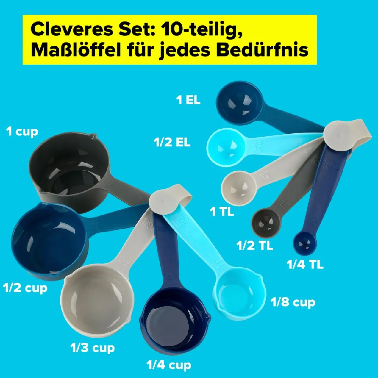 Messbecher und Messlöffel-Set, 10-teilig
