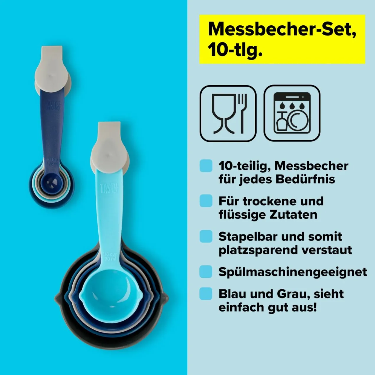 Messbecher und Messlöffel-Set, 10-teilig