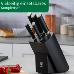 Messerblock, schwarz, 6-teilig