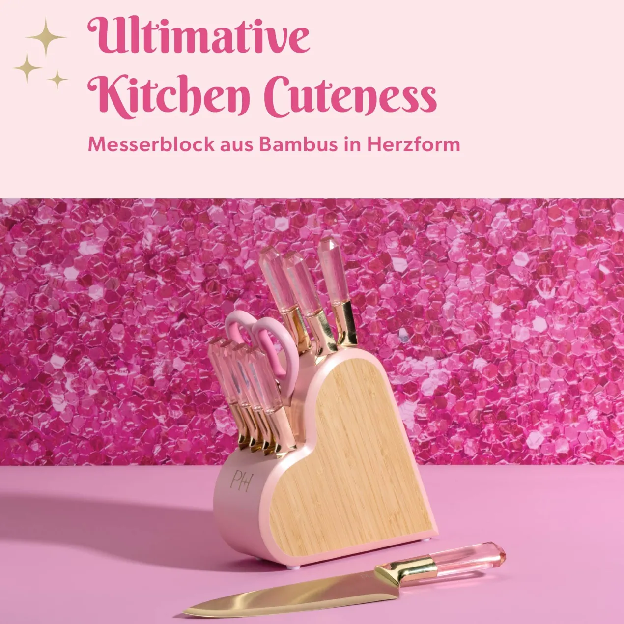 Messerblock-Set, rosa, 10-teilig