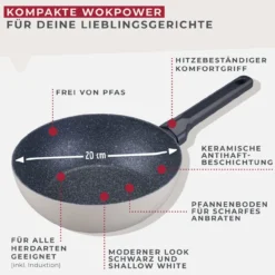 Mini-Wokpfanne Balance, Keramik, antihaft, Ø20cm
