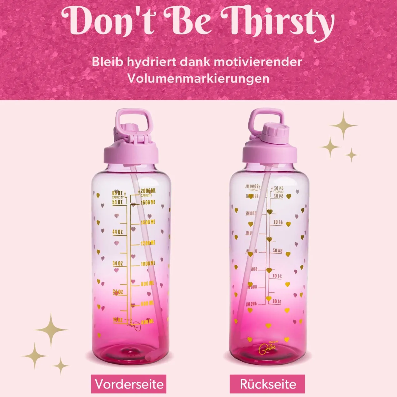 Motivations-Trinkflasche Lila, 2L