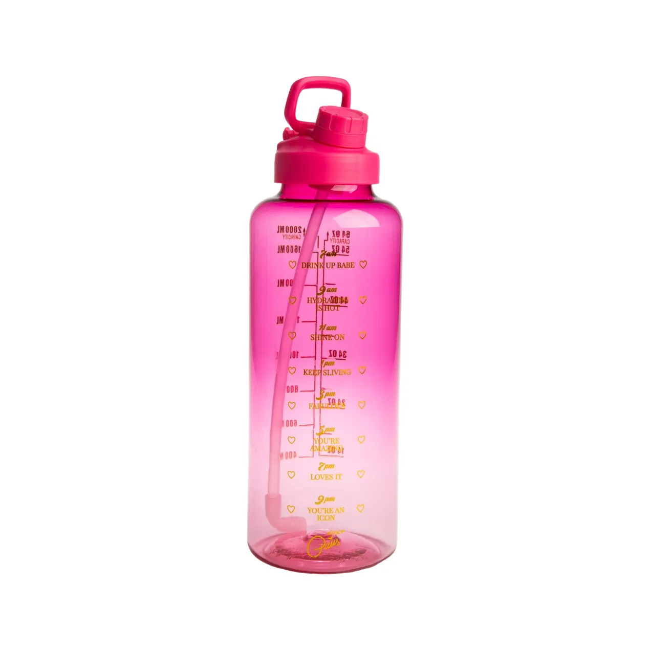 Motivations-Trinkflasche Pink, 2L