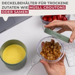 Müsli to go Becher inkl. Löffel, Be The Move, 500ml, grün