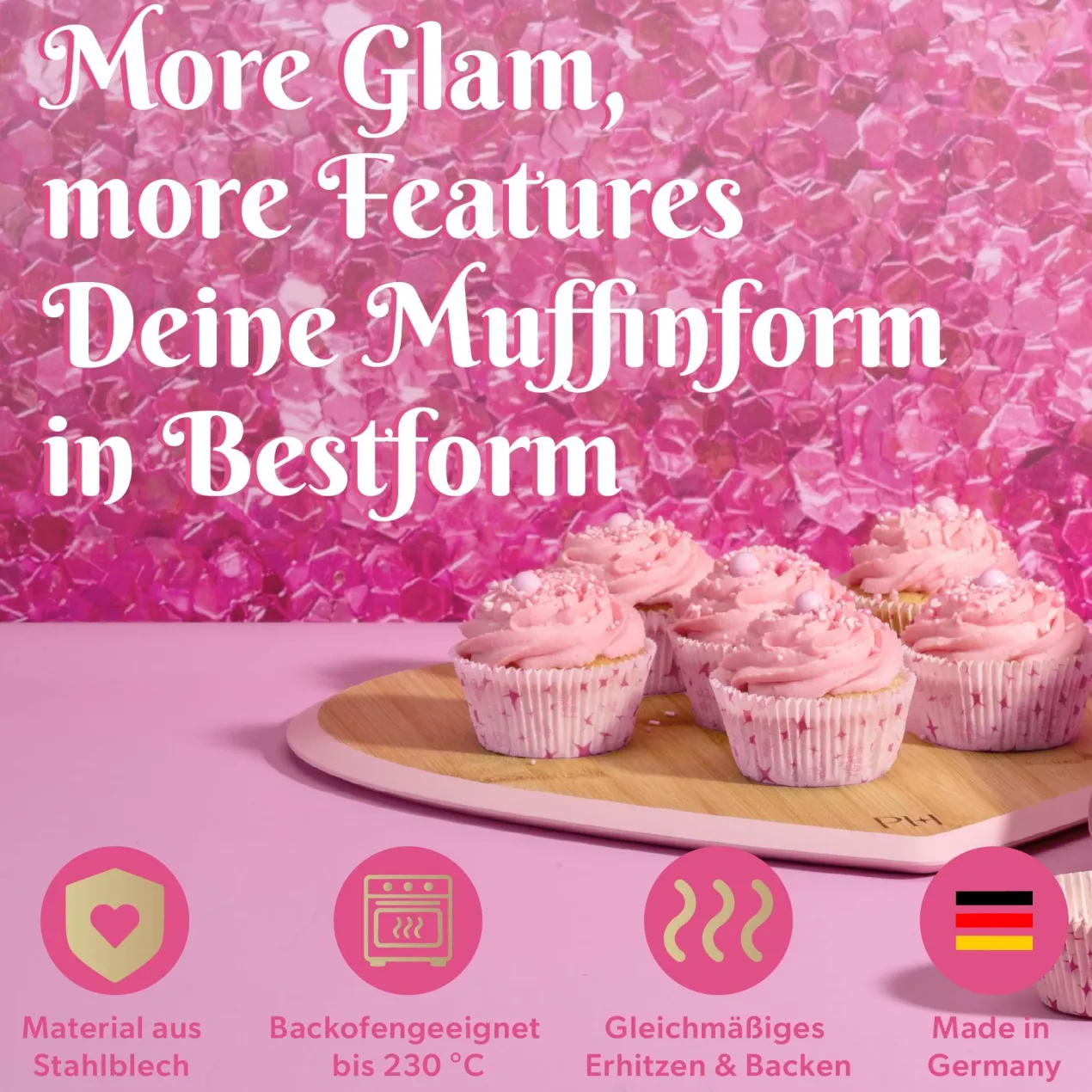 Muffinform 6er mit 50 Papierbackförmchen