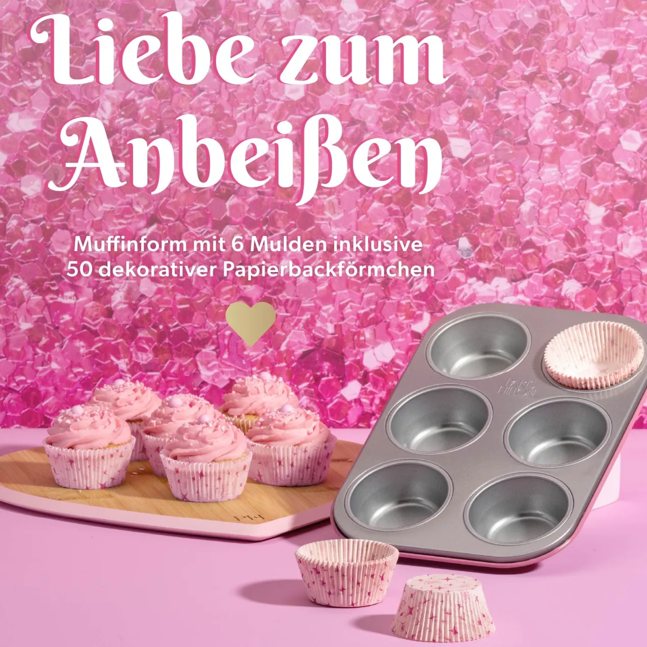 Muffinform 6er mit 50 Papierbackförmchen