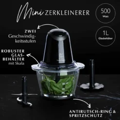 Multi-Zerkleinerer elektrisch, Glas, 1L, 500W