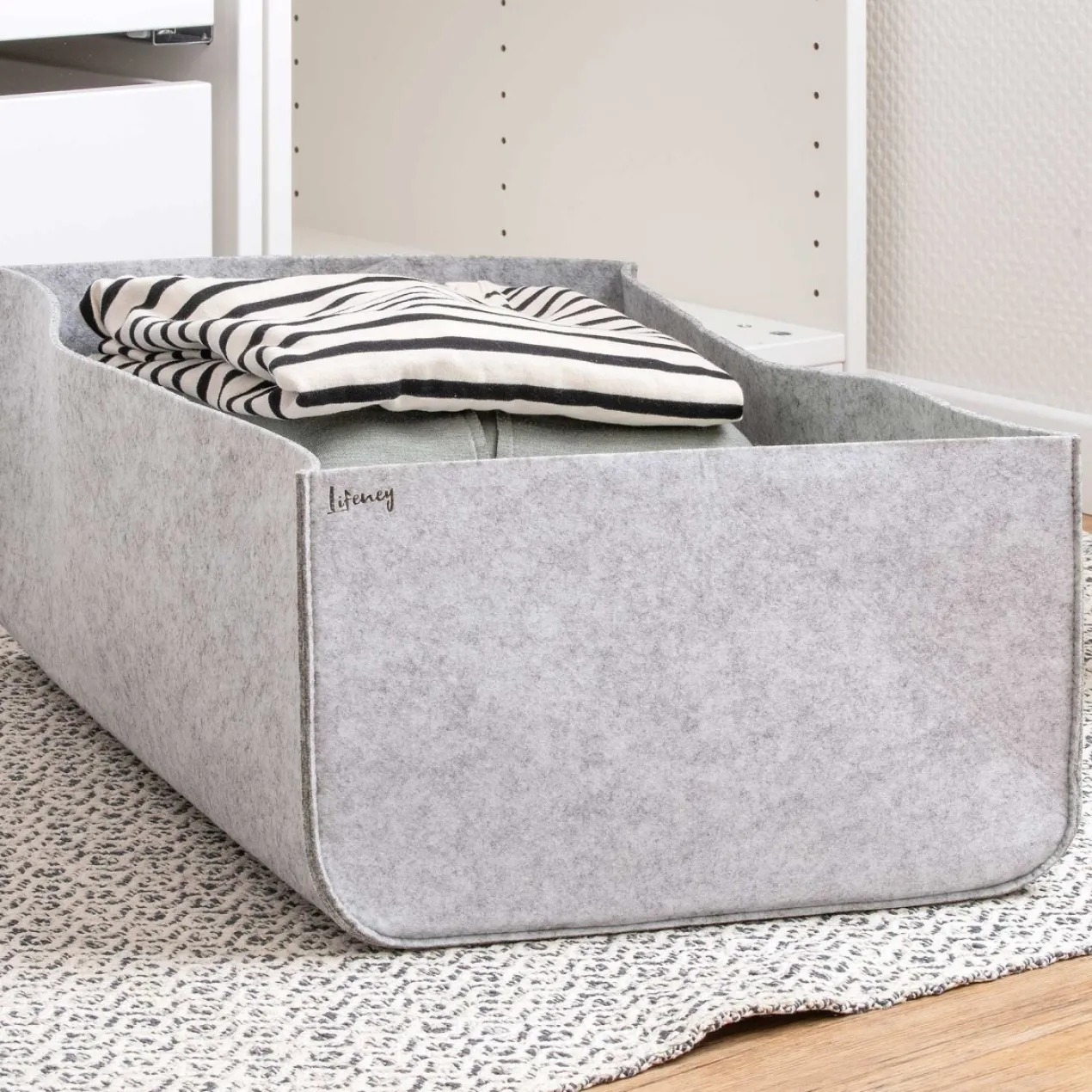 Organize your closet Aufbewahrungsbox, 54x37x21 cm, Filz, grau