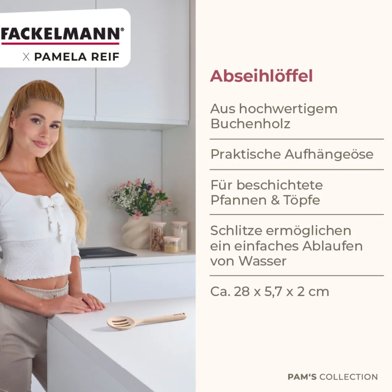 Pamela Reif Abseihlöffel, Buchenholz