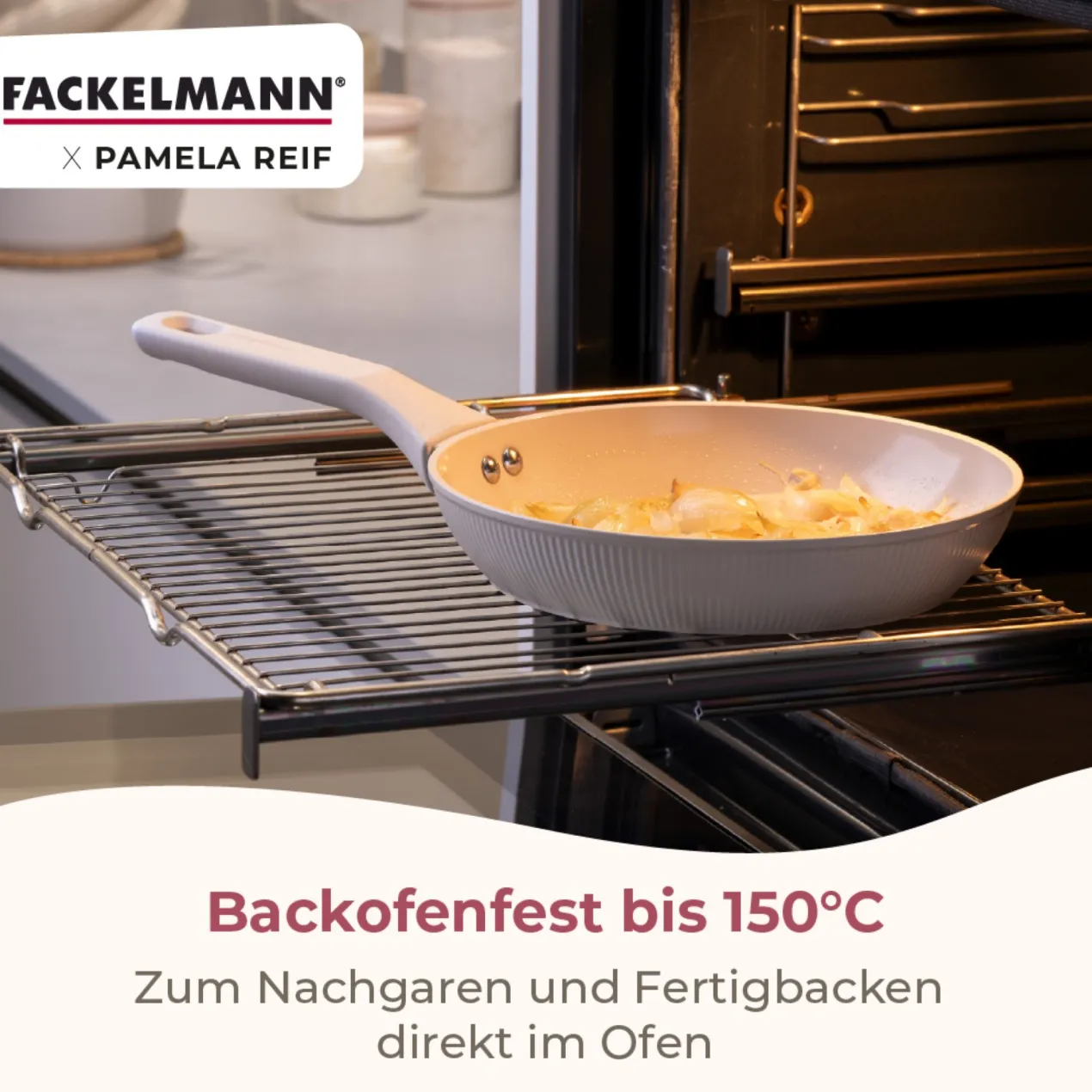 Pamela Reif Bratpfannen-Set, Keramik, Soft-Touch-Griff, 3-tlg.