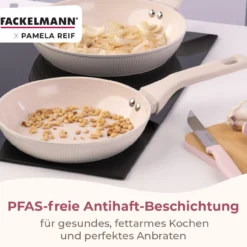 Pamela Reif Bratpfannen-Set, Keramik, Soft-Touch-Griff, 3-tlg.