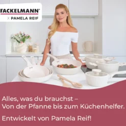 Pamela Reif Bratpfannen-Set, Keramik, Soft-Touch-Griff, 3-tlg.