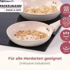 Pamela Reif Bratpfannen-Set, Keramik, Soft-Touch-Griff, 3-tlg.