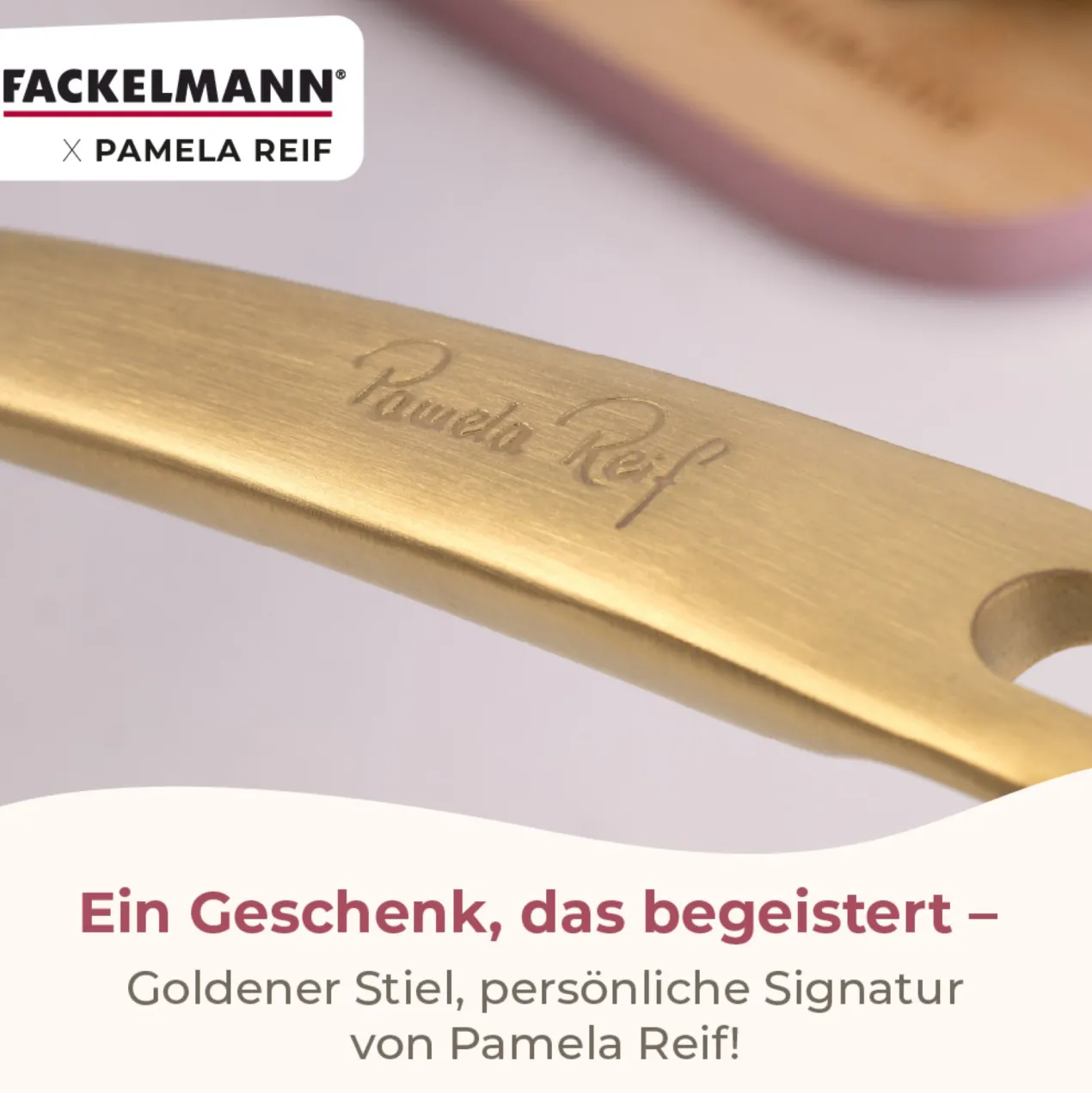 Pamela Reif Bratpfannen-Set Signature, Keramik, Gold-Griff, Ø20+24+28cm – 20% Rabatt mit Code: COOK20