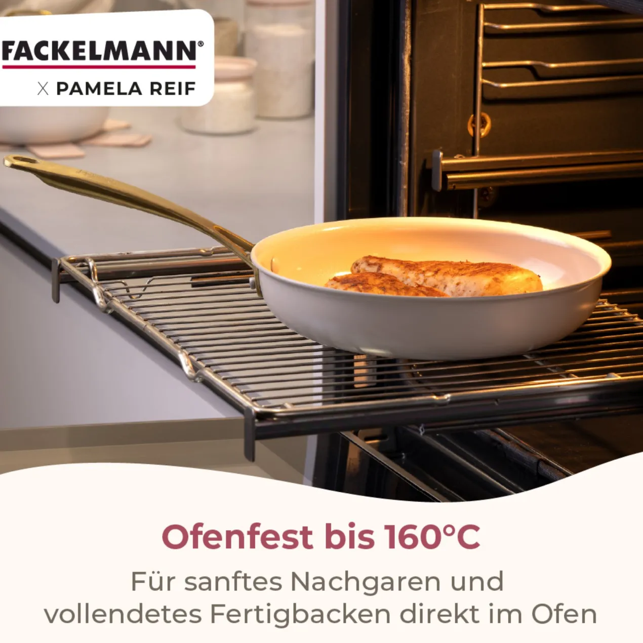Pamela Reif Bratpfannen-Set Signature, Keramik, Gold-Griff, Ø20+24+28cm – 20% Rabatt mit Code: COOK20