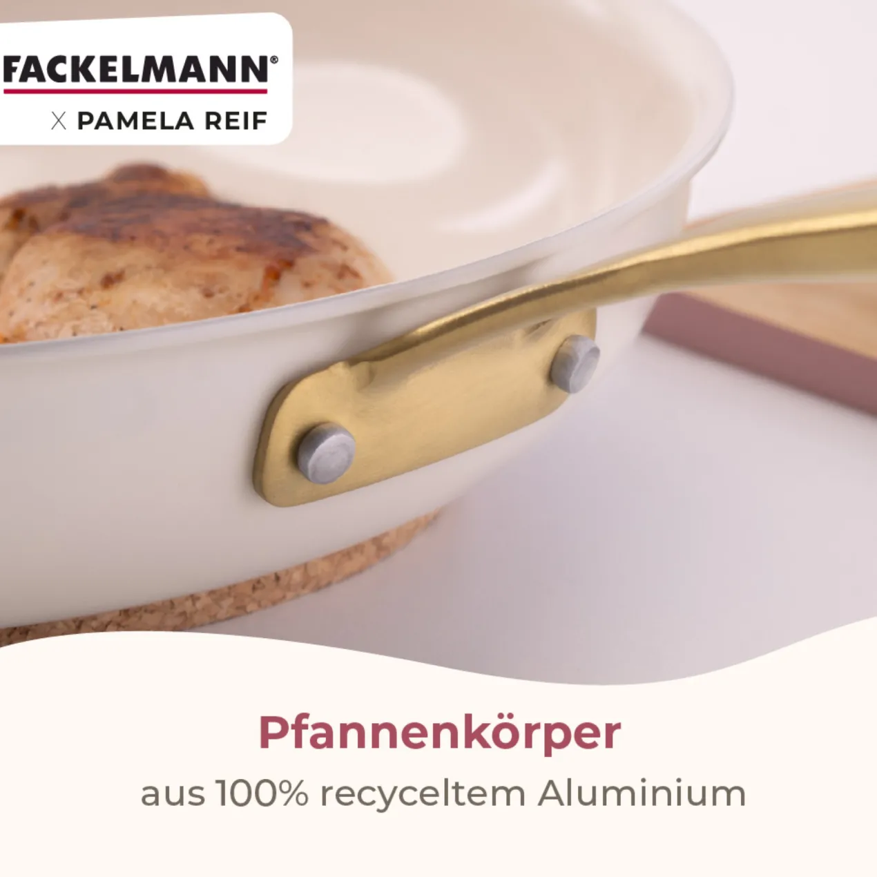 Pamela Reif Bratpfannen-Set Signature, Keramik, Gold-Griff, Ø20+24+28cm – 20% Rabatt mit Code: COOK20
