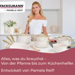 Pamela Reif Bratpfannen-Set Signature, Keramik, Gold-Griff, Ø20+24+28cm – 20% Rabatt mit Code: COOK20