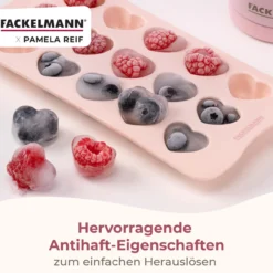 Pamela Reif Eiswürfelform Herzen, Silikon, rosa