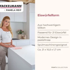 Pamela Reif Eiswürfelform Herzen, Silikon, rosa