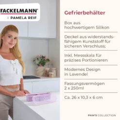 Pamela Reif Gefrierbox Lavendel, 2x250ml, Silikon