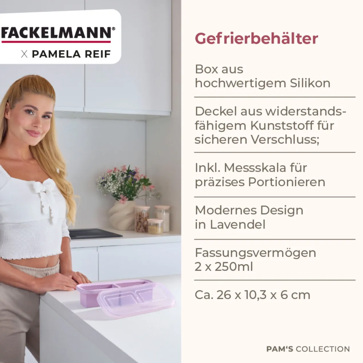 Pamela Reif Gefrierbox Lavendel, 2x250ml, Silikon