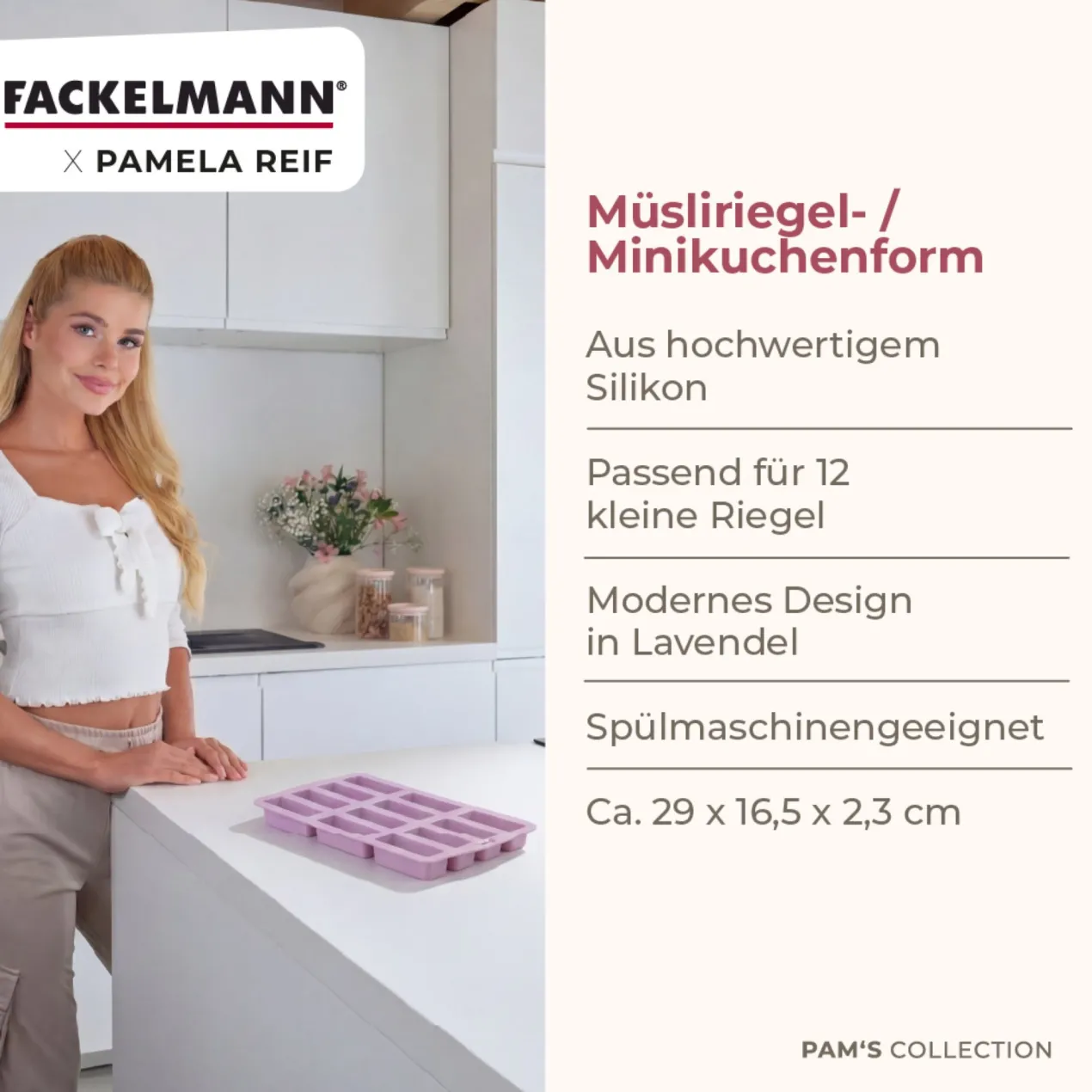 Pamela Reif Müsliriegelform lila, 12er