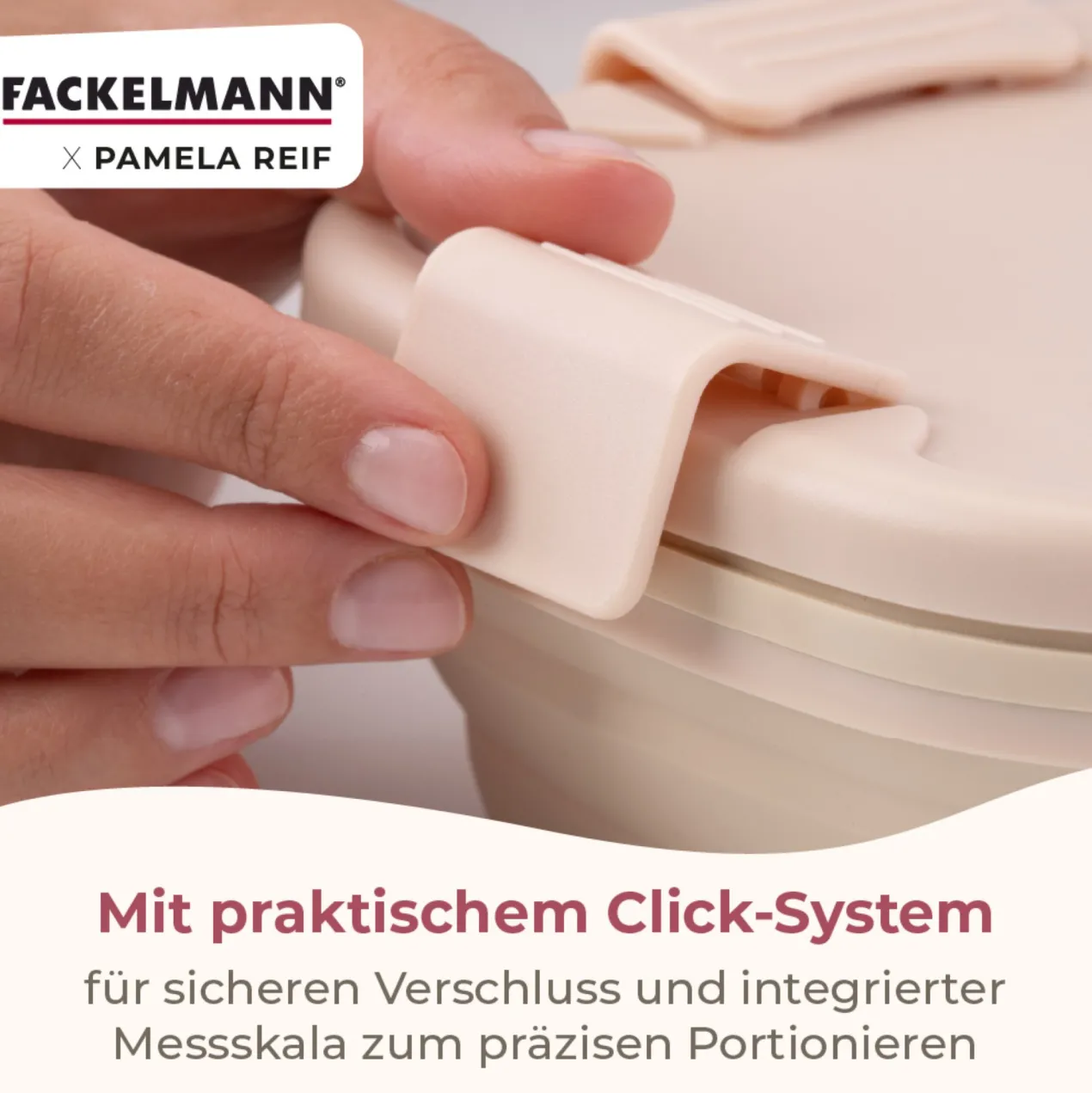 Pamela Reif Snack Box faltbar, eckig, 17x17x7cm, beige