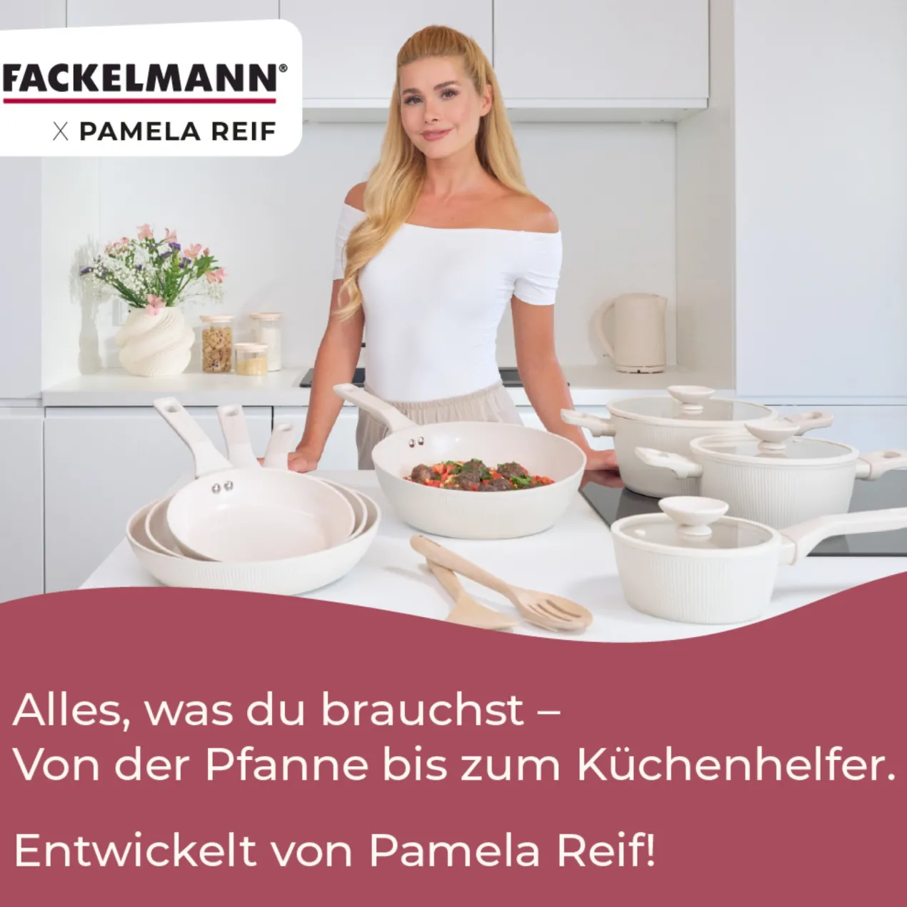 Pamela Reif Stielkasserolle mit Deckel Shell, Ø16cm