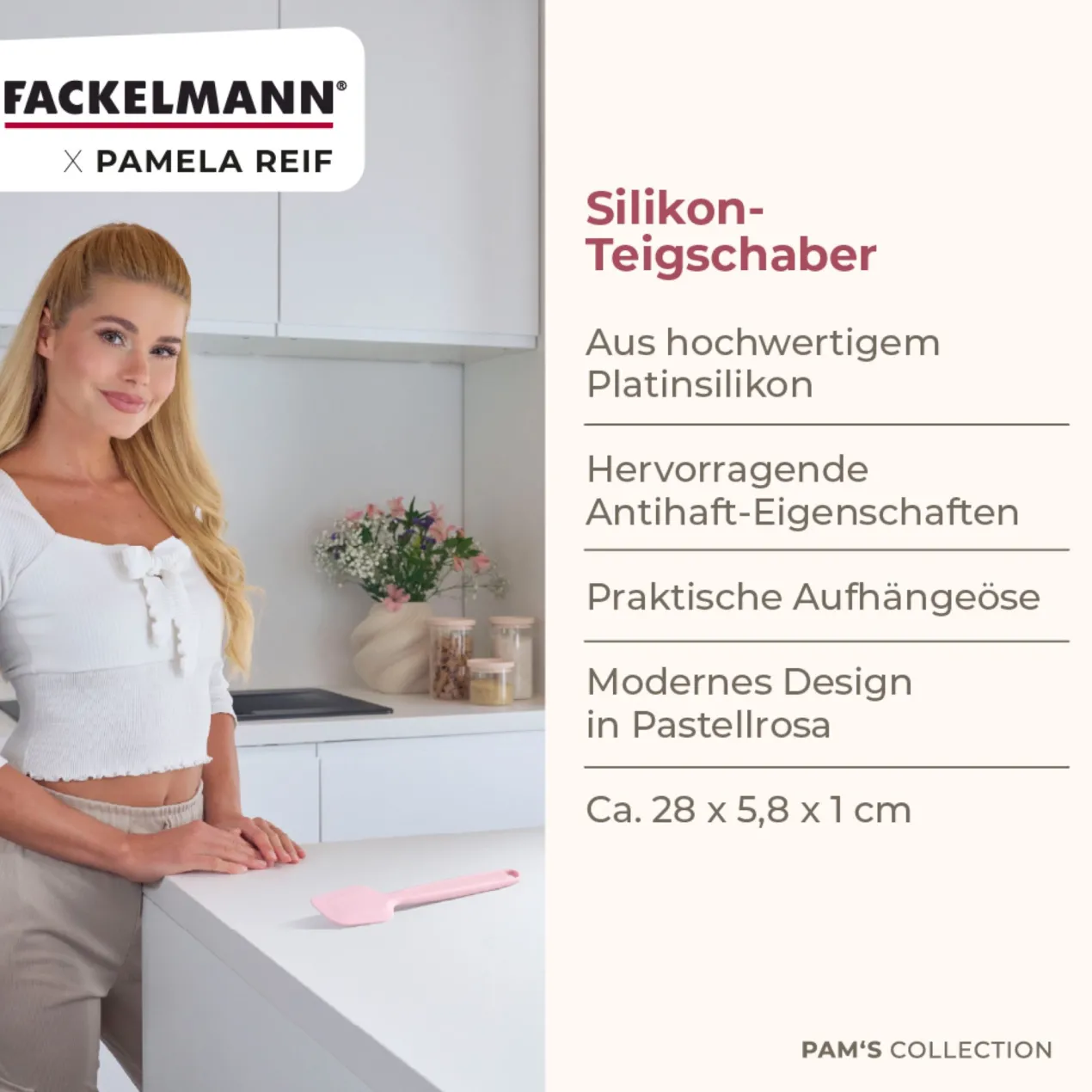 Pamela Reif Teigschaber Rosa, Silikon