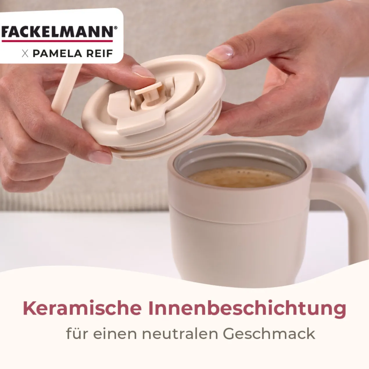 Pamela Reif Thermotrinkbecher Pastell Beige, 420ml