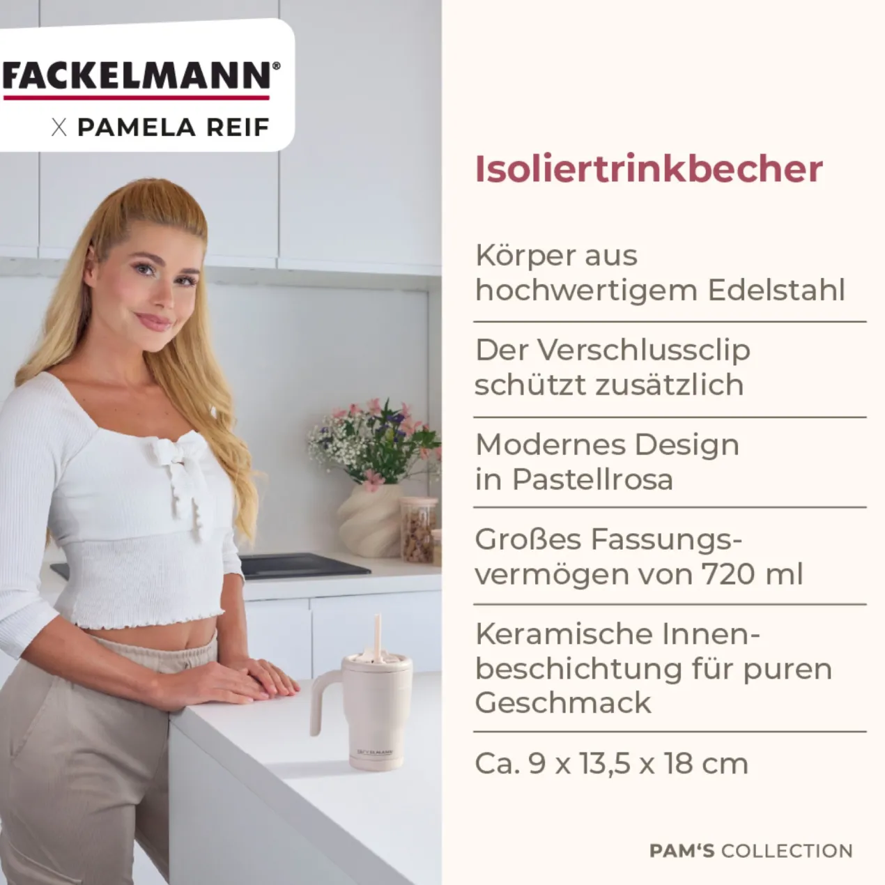 Pamela Reif Thermotrinkbecher Pastell Beige, 420ml