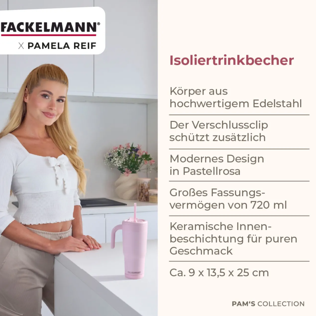 Pamela Reif Thermotrinkbecher Rosa, 720ml