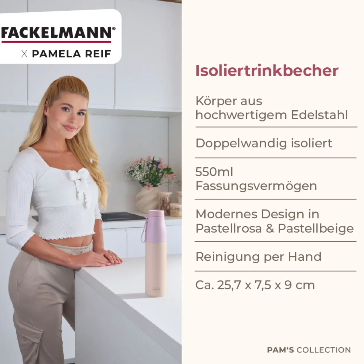 Pamela Reif Thermotrinkflasche mit Becher, 550mL