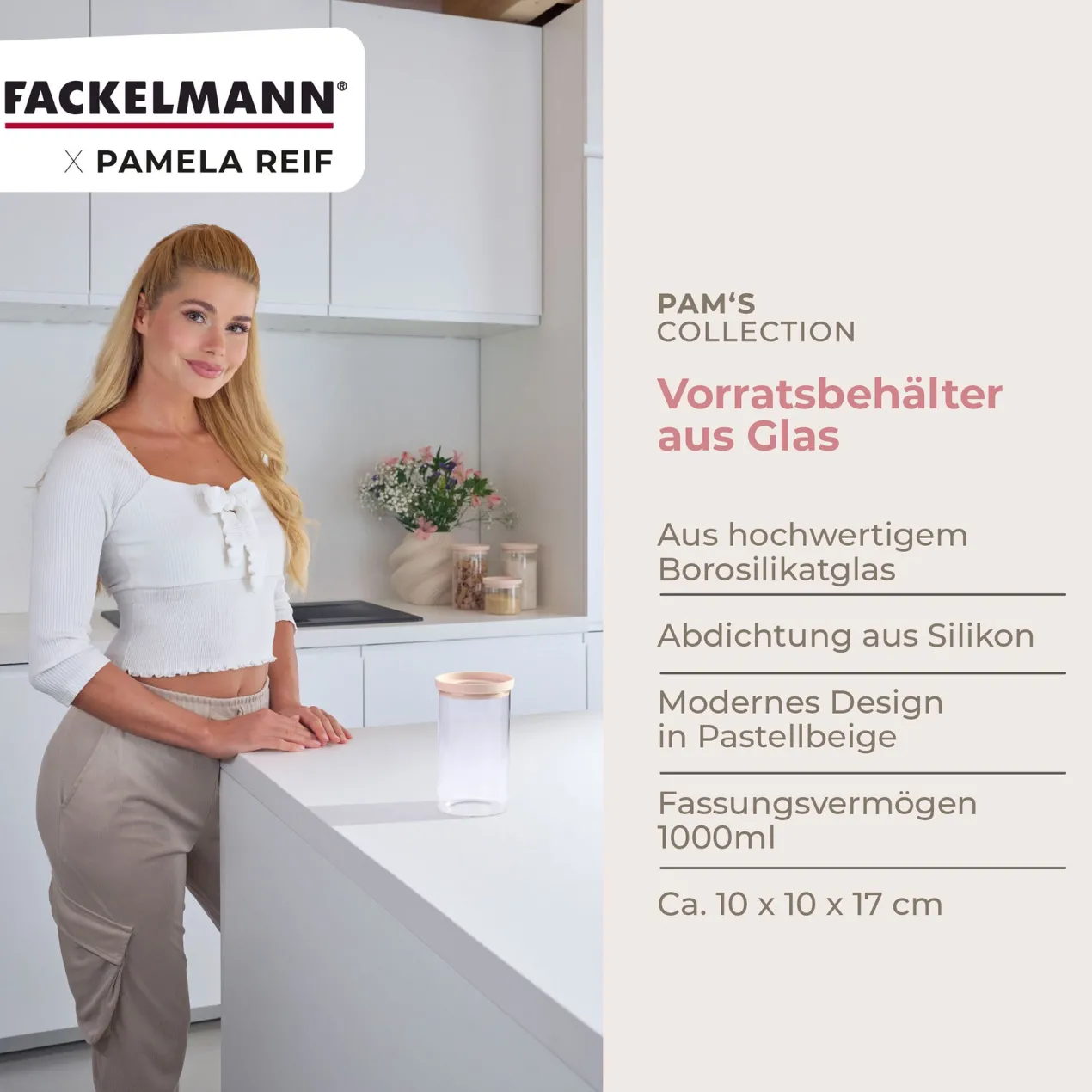 Pamela Reif Vorratsglas 1L, stapelbar