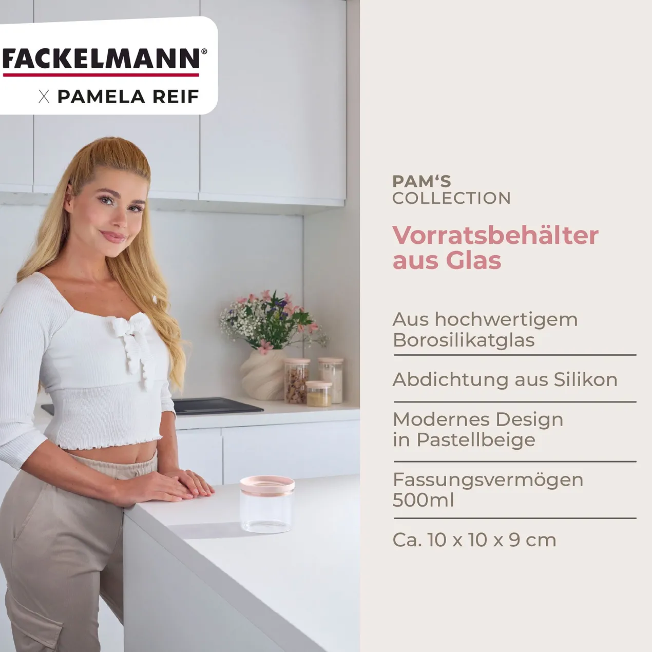 Pamela Reif Vorratsglas 500ml, stapelbar