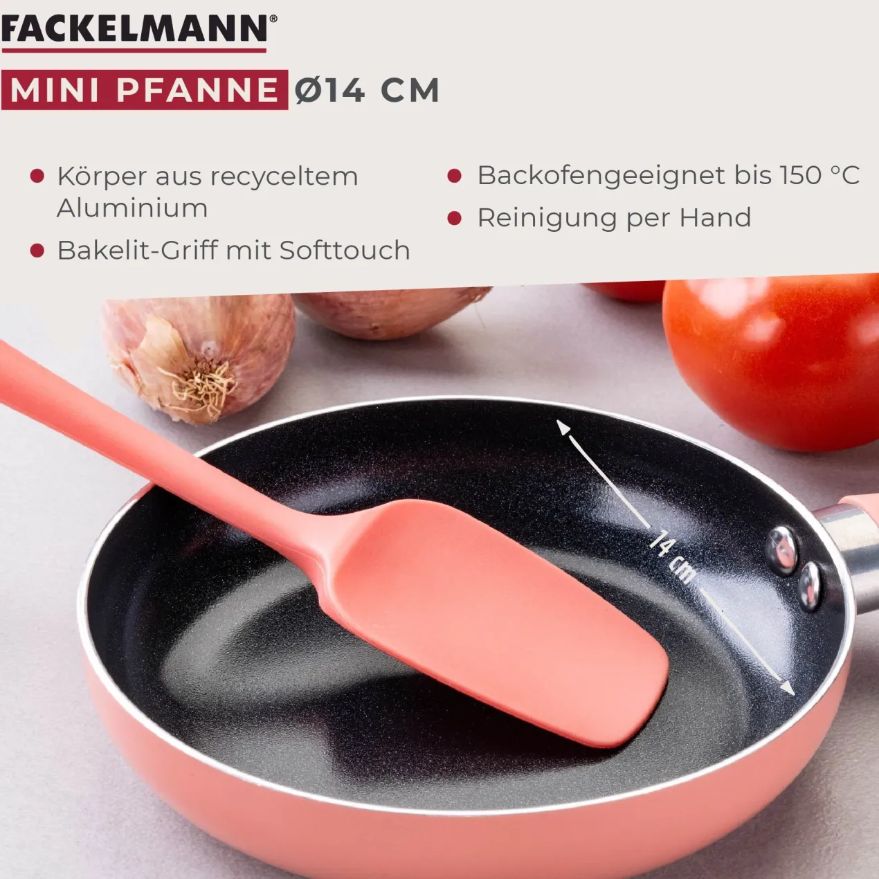 Pfanne Mini Cooking, rosa, Ø14cm
